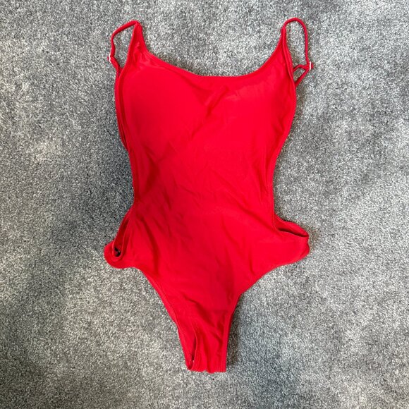 Medium Sunny Co Clothing Red One-Piece Swimsuit NWOT - Picture 1 of 3